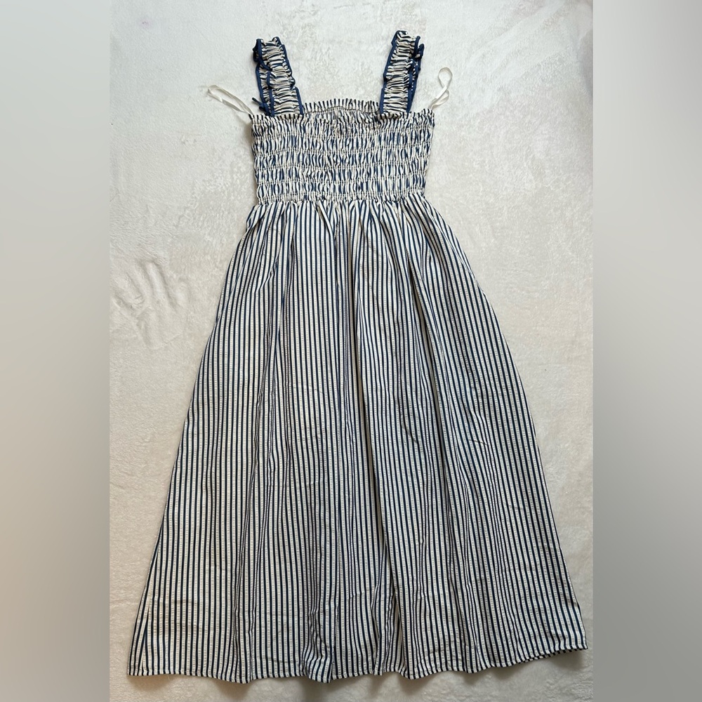 She + Sky Navy and White Striped Dress